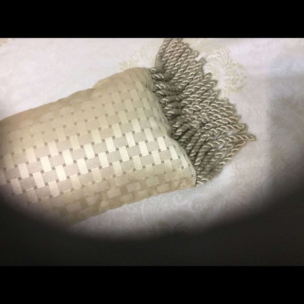 Gold Long Pillow with Trim - Picture 7 of 7
